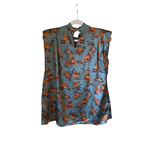 Vici Blue and Orange Floral Blouse - Picture 7 of 8